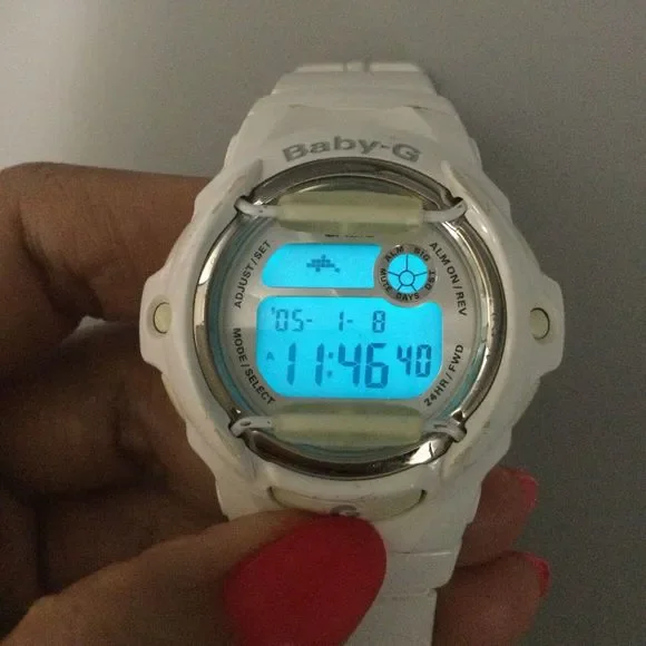 Casio Baby-G Digital Watch Unisex White Alarm 3252 BG-169R 200M New Battery - Picture 4 of 15